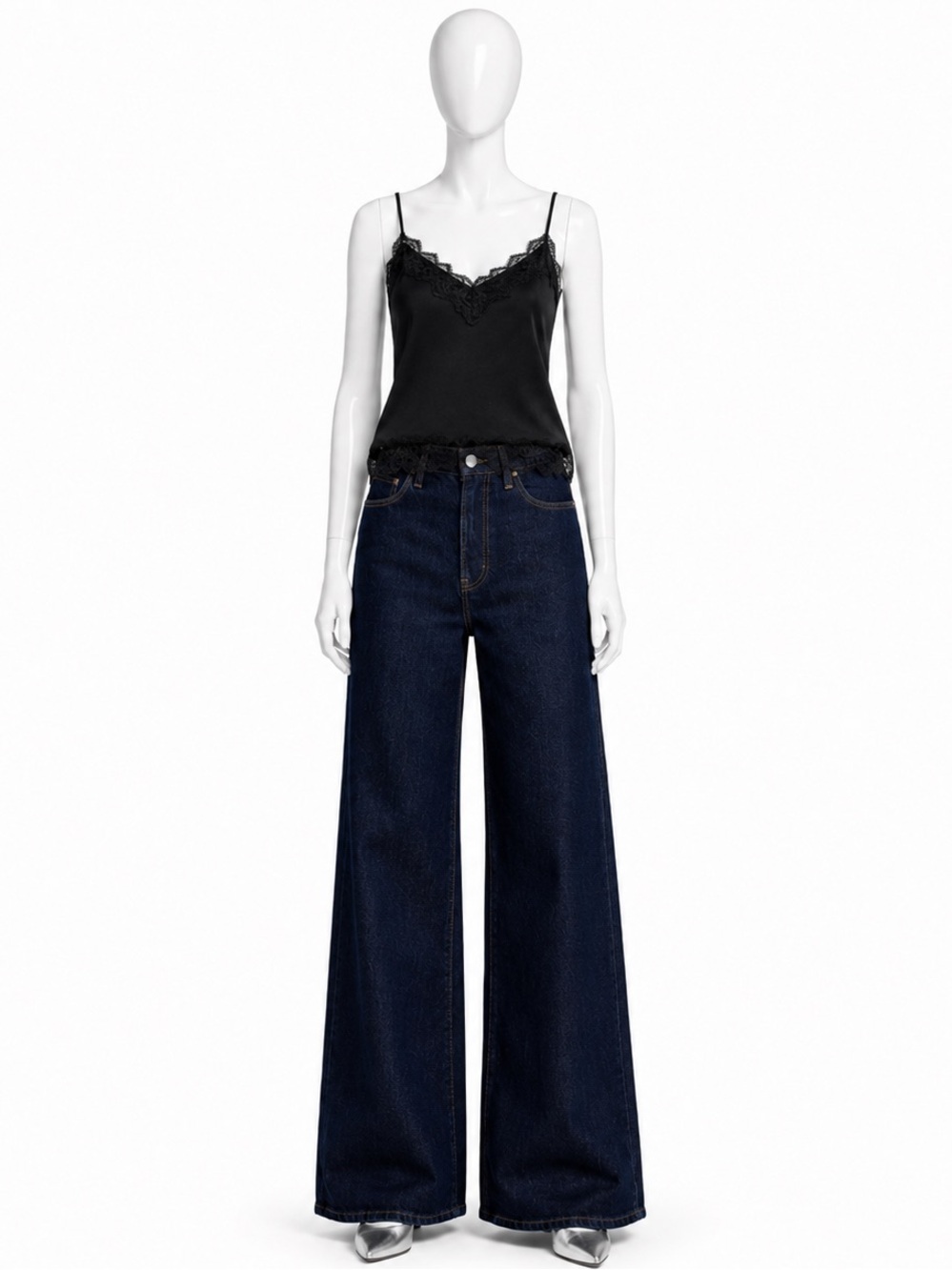 Levi's Ribcage Wide Leg High Rise Jeans 26x32 Dark Wash Shaded View NWT 70s